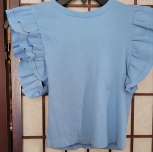 ZARA Ruffle Shoulder Top